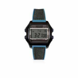 IAM DIGITAL SIZE L - Black case with blue silicone strap and black leather